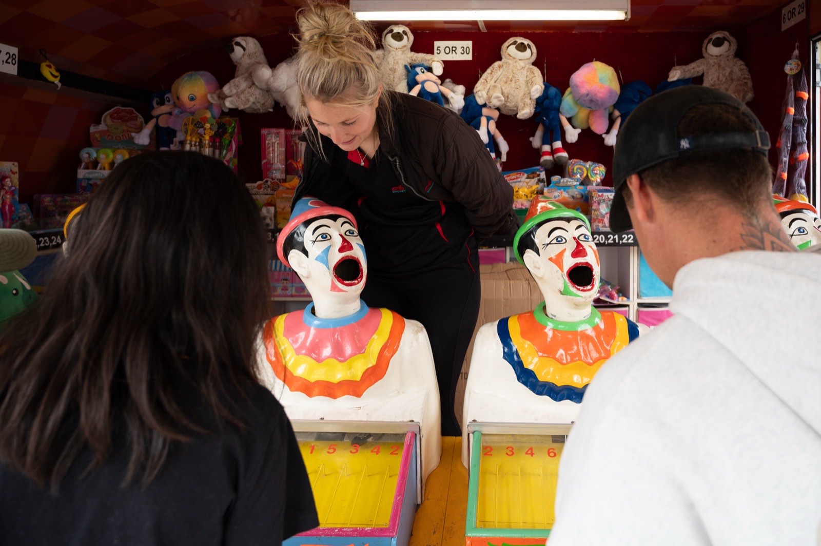 Colourful carnival sideshow games on Glenferrie Road