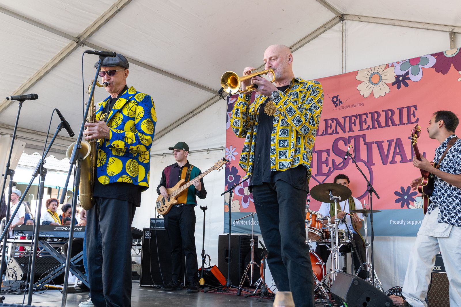 A brass band playing on the Glenferrie Festival stage